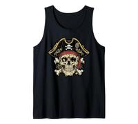 Capitaine Pirate Skull Hat Crossbones Vintage Hommes Femmes Enfants Débardeur