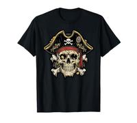 Capitaine Pirate Skull Hat Crossbones Vintage Hommes Femmes Enfants T-Shirt