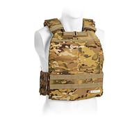 CAPITAL SPORTS Battlevest 2.0 - gilet lesté, 2 Paires de plaques de poids incluses, Confort élevé et répartition optimale du Poids grâce au rembourrage, gilet poids musculation, 29lbs - Camouflage