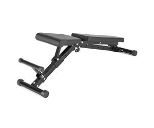 Capital Sports Flaptor - Banc de musculation pliable (pieds antidérapants, 21 positions d'exercices, tubes d'acier solides et stables 50mm Ø) - Noir