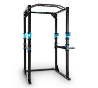 CAPITAL SPORTS Tremendour - Power Rack, Cage Squat, Station de Musculation, 2X Safety Spotter: 20 hauteurs, 4X J-Hooks, Barre de Traction, Construction en Acier, sans câble de Traction - Noir