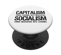 Capitalism Vs Socialism - Funny Political Anti Socialism PopSockets PopGrip Adhésif