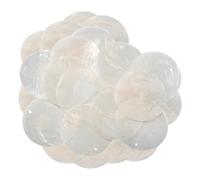 Capiz Coquillages ronds - Disques de coquillage plats de 5 cm, 2 trous de nacre - 100 coquillages naturels - Pendentif blanc naturel - Attrape-rêves - Carillon éolien - Bricolage - Design de mariage