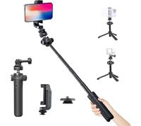 CapLock Perche d'extension trépied avec Clip pour téléphone pour DJI OSMO Action,Gopro Hero,OSMO Pocket,pour Insta,XiaoYi,caméras d'action Feiyu avec Adaptateur fileté 1/4""-20