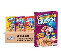 Cap'n Crunch Lot de 4 variétés de céréales, cannelle, baies croustillantes et originales