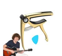 Capo de guitare acoustique, clip de guitare Capo, Pince de réglage du ukulélé 4 en 1 avec choix, Accessoires de tuner de guitares pour les professionnels, les débutants