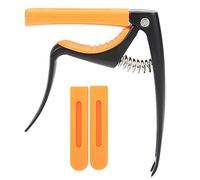 Capo de Guitare Universel, Multifonctionnel, Alliage de Zinc et Silicone, Noir Orange - Protection Optimale, Conception Ergonomique, Pour Guitare Électrique, Classique et Folk (Noire)