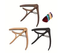 Capo guitare - capodastre acoustique ajustable précision clip portable | accessoires musique six médiators inclus | pratique instrument cordes hommes femmes