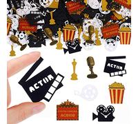 Capoda 490 Pcs Movie Confetti Table Decoration for Glitter Red Golden Black Confetti Decorations for Movie Night Birthday Party Supplies Favors
