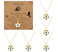 Capoda Lot de 6 colliers cadeaux pour équipe, accessoires de sport, collier avec pendentif en forme de croix dorée avec carte inspirante pour cadeaux de fête, anniversaire, remise de diplôme, Pâques