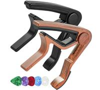 Capodastre de Guitare en Alliage D’aluminium 5 Médiators | Arc Ergonomique, Ressort Haute Élasticité, Repositionnement Rapide Main, pour Cours et Concerts Couleur Aléatoire