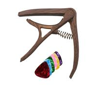 Capodastre de guitare - Mécanisme de serrage de précision en nylon, 8 x 9 cm, design ergonomique léger, ensemble multifonction avec six médiators colorés | Accessoire de performance pour entraînement
