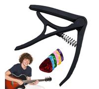 Capodastre de guitare - Pince de déclenchement électrique acoustique, pince hangement rapide avec six médiators, tension à ressort en de zinc, idéal pour la performance et la pratique