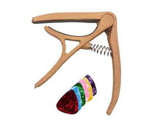 Capodastre pour guitare - Capodastre en nylon pour guitares acoustiques, électriques et classiques | Outil de transposition à 6 médiators avec médiators de couleur inclus pour des