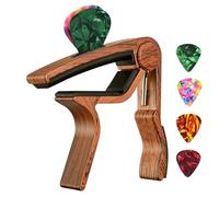Capodastre pour guitare Clip de réglage for capodastre guitare, excellent support médiators en métal for guitares acoustiques, électriques, basses, ukulélés avec 4(Brown)