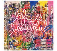 CAPOOK Impression sur toileGraffiti Life Is Beautiful Poster Street Art Peinture sur mur Toile Affiches et impressions photos pour salon décor 50x50cm Sans cadre