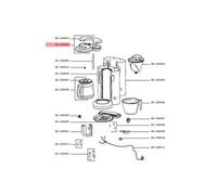 CAPOT + BOUTON + COUVERCLE pour PIECES PREPARATION DES BOISSONS PETIT ELECTROMENAGER SEB - SS-200894