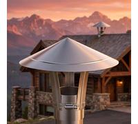 Capot de Cheminée Anti Pluie Acier Inox Terminal Vertical pour Poêles à Bois Couvercle Aération Toiture Réglable Chapeau Conduit Fumisterie Protection Météo Tirage Optimisé(300mm)