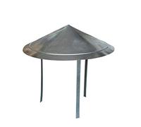 Capot de cheminée en acier inoxydable, capot galvanisé, couvercle tuyau poêle, capuchon protection, toit, diamètre du conduit ventilation, chapeau pluie(Hat diameter 400mm)