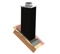 Capot de cheminée Jeremias noir brillant RAL 1000 mm 240 x 240 mm