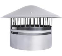 Capot de cheminée rond en acier inoxydable, hotte de cheminée avec écran, tuyau de poêle(100mm/3.9(in))