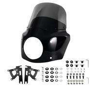 Capot De Selle Passager Arrière Déflecteur de coque carénage pare-brise, Convient pour Harley Fat Boy FLSTF 2000 - 2017 11 pouces, pour phares 7 Capots de moto(11inch Light Smoke)