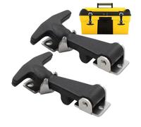 Capot de véhicule Catch Lock - Attaches en métal et caoutchouc - Verrouillage sécurisé - Taille réglable du kit avec joint d'absorption des chocs - Pince polyvalente pour armoires de remorque, boîte à