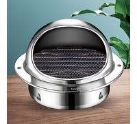 Capot de Ventilation en Acier Inoxydable 304,Grille d'Aération à Montage Mural Capuchon de Capot de Cheminée Anti-Pluie,Chapeau de Cheminée de Hotte de Sortie d'Air de Mur (130mm/5.1in)