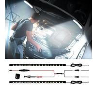 Capot de Voiture, Bande Lumineuse sous Le Capot Étanche pour Feux d'inspection de Compartiment Moteur de Voiture Lampe de Travail avec Marche/Arrêt Automatique, Bande LED Universelle 12V 1Set