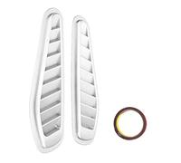 Capot de Voiture Couverture Universelle Premium ABS Air Flow Entrée Vent Décoratif Panneau Latéral Protecteur pour Automobile Styling Noir Argent Bleu Rouge Or 2 Pièces (Argent)