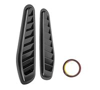Capot de Voiture Couverture Universelle Premium ABS Air Flow Entrée Vent Décoratif Panneau Latéral Protecteur pour Automobile Styling Noir Argent Bleu Rouge Or 2 Pièces (Noir)