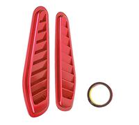 Capot de Voiture Couverture Universelle Premium ABS Air Flow Entrée Vent Décoratif Panneau Latéral Protecteur pour Automobile Styling Noir Argent Bleu Rouge Or 2 Pièces (Rouge)