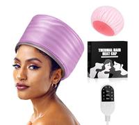 Capot intelligent avec chauffage et vapeur - Capuchon chauffant électrique pour soins en profondeur, teinture et traitement de beauté, avec 10 niveaux de température (0-80 °C), minuterie de 60 minutes