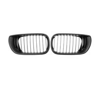 Capot Maille Grille Pour BMW Série 3 E46 Berline 4 Portes 320i 350i 2002-2005 Avant Course 1 Paire Couverture Calandre Sport À Lamelles Simples Grilles Calandre Capot Avant(Matte Black)