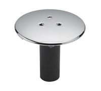 Capot métal chromé bonde de douche 90 mm, receveur percé 60 mm avec tube garde d'eau