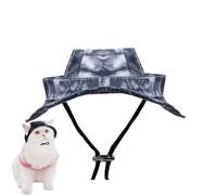 Capote de protection solaire pour chat Mini Sombrero pour chatons Chapeau de soleil avec trous d'oreille et sangle de cou réglable