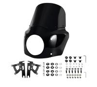 Capots de moto Carénage de pare-brise Convient pour Harley Fat Boy FLSTF 2000 - 2017, 11 "13" 15 ", déflecteur coque carénage pour phares 7" Capot arrière de siège(11inch Dark Smoke)
