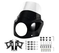Capots de moto Déflecteur de coque carénage pare-brise Convient pour Harley Fat Boy FLSTF 2000 - 2017 11 "13" 15 ", pour phares 7" Capot arrière de siège(11inch Clear)