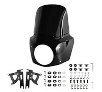 Capots de moto Déflecteur de coque de carénage de pare-brise, Convient pour Harley Fat Boy FLSTF 2000 - 2017, 15 pouces, Convient pour phares de 7 pouces Capot arrière de siège(13inch Dark)