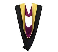 Cappe Diem Master's of Science Graduate Hood - Jaune doré | MS Academic Regalia pour cérémonie de casquette et robe de maître, physique, mathématiques, et plus encore (marron et blanc)