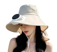Cappello Con Ventola - Tesa Larga E Coprinuca Copertura,Cappello UV Da Esterno Con Ventole,per Donne Campeggio Alpinismo Pesca Golf Ciclismo Spiaggia Sport