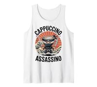 Cappuccino Assassino Art japonais rétro Ninja Coffee Lover Débardeur