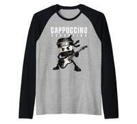 Cappuccino Assassino Jouant de la Guitare Italienne Brainrot Meme Manche Raglan