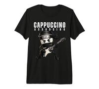 Cappuccino Assassino Jouant de la Guitare Italienne Brainrot Meme T-Shirt Haut de Gamme