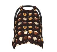 Cappuccino Latte Coffee Print Housses de siège de voiture pour bébé, housse d'allaitement respirante, housse d'allaitement, housses de poussette, auvent de siège auto multi-usage pour bébé, garçons et