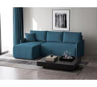 Capri Canapé d'angle en L Capri Ottoman Universal Tissu : bleu