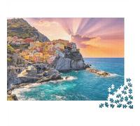 Capri Island Jigsaw Puzzle 1000 Pièces Recyclable Cinque Terre Jigsaw Puzzles Puzzle Jeu Accessoires Amusant Et Stimulant Jeu Familial Great Gift Idea 52x38cm/1000 Pièces