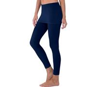 Capri Legging taille haute pour femme - Legging de sport pour femme - Long opaque - Pantalon de yoga 2 en 1 - Couleur unie - Élégant - Pantalon stretch - Pantalon de gym - Pantalon d'entraînement