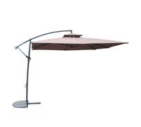 CAPRI - Parasol carré déporté 3x3 marron en aluminium