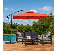 CAPRI - Parasol carré déporté 3x3 terracotta en aluminium
